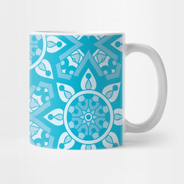 Ornamental floral mandala blue #8 by GreekTavern